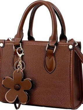 Mini Leather Crossbody Bag for Women – Top Handle Satchel Purse